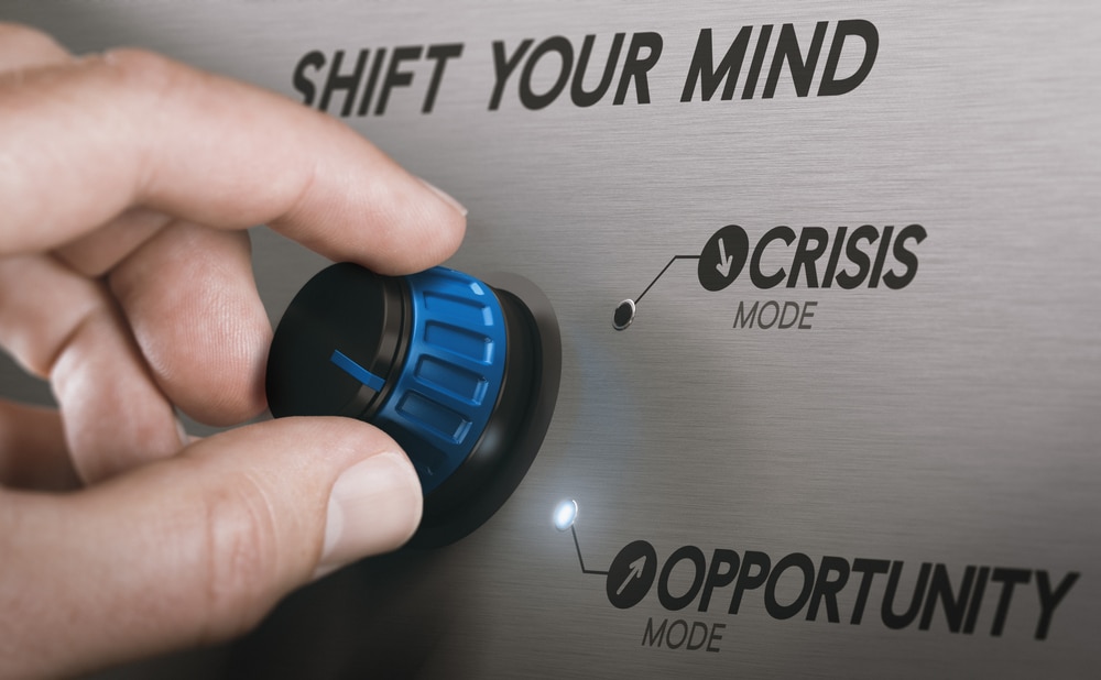 Change management tips for turning a crisis into an opportunity, per Mike Pelfini, leadership coach at ForeMeta, include think big, quick actions, listen, etc.